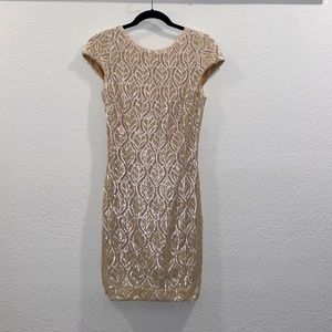 Dress the Population Size Medium Gold Champagne Sequin Dress